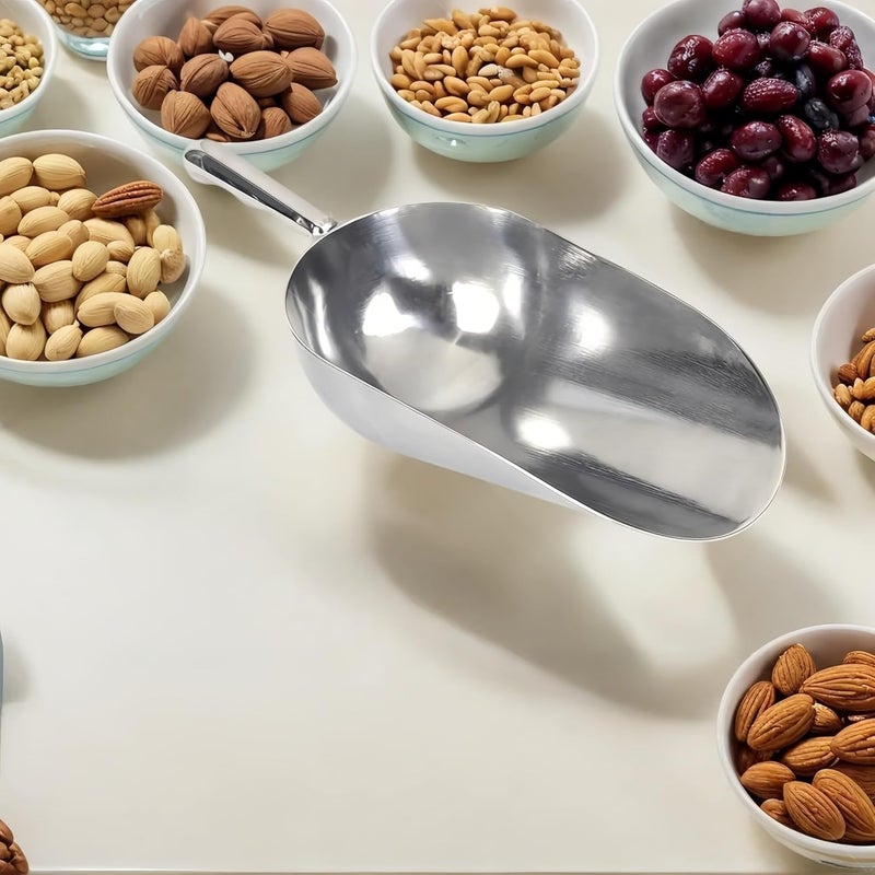 RyanDesign Heavy-Duty Cast Aluminum Kitchen Scoop - Rust-Proof, Ergonomic S-Handle Ice Cube Endurance Scoopfor Ice, Candy, Popcorn, Coffee Beans, Flour & Pet Food - Commercial-Grade Durable Design (XL（38oz）) - Image 3